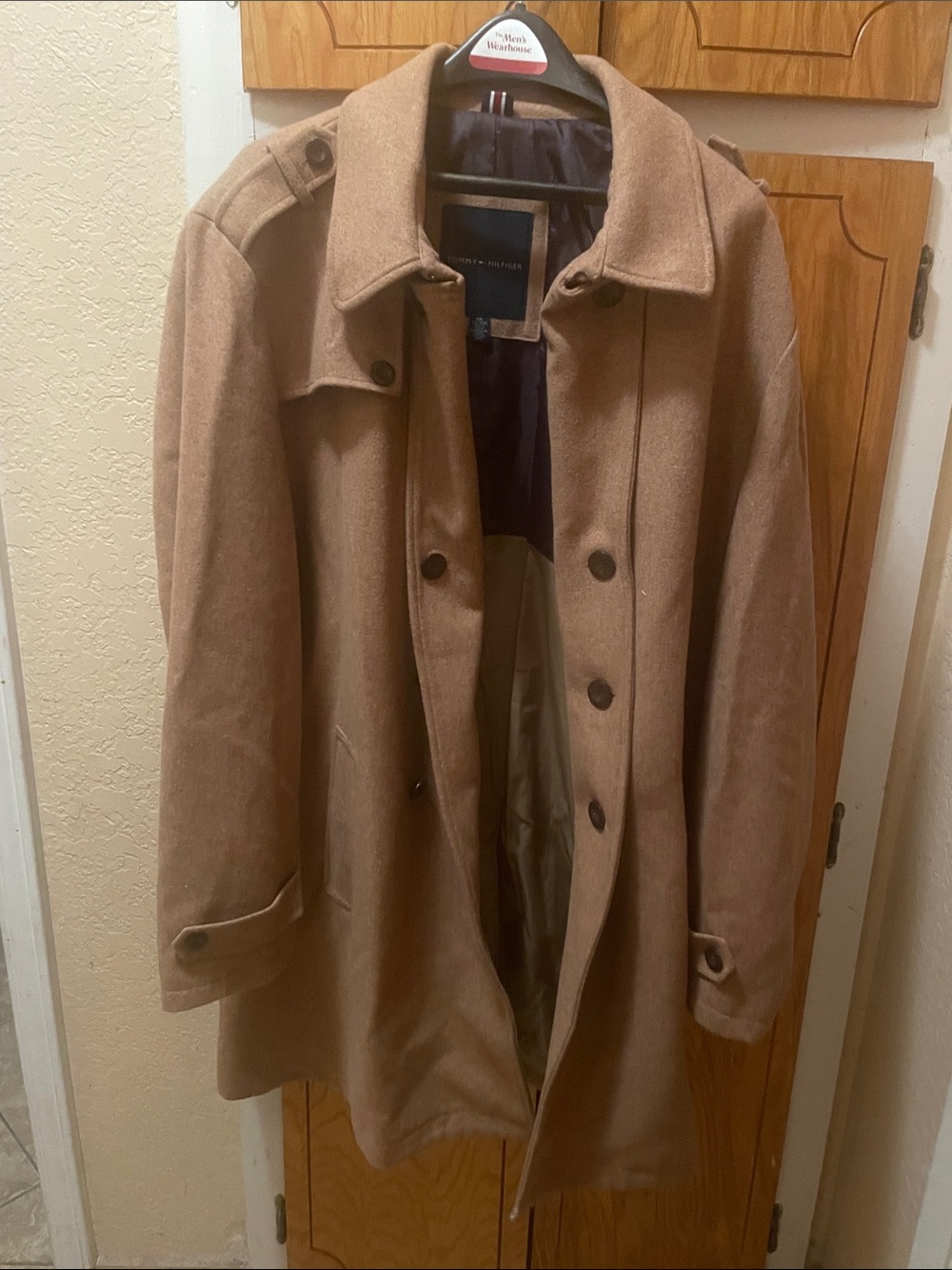 Tommy Hilfiger Camel Double-Breasted Trench Coat